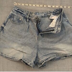 Wallflower Faded Blue Jean Shorts 100% recycled, plastic size one soft